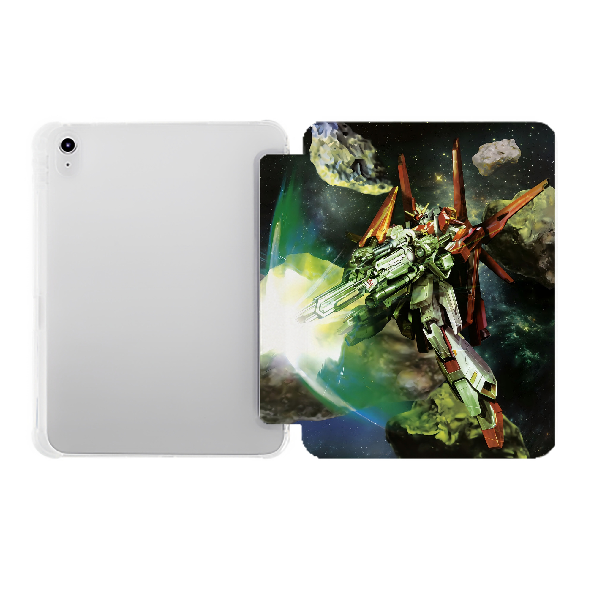 （画像用） 機動戦士ガンダム Mobile Suit Gundam IPad ケース ペン収納付き 三つ折りスタンド PUレザー×シリコン 対応機種9.5/10.5/10.9インチ